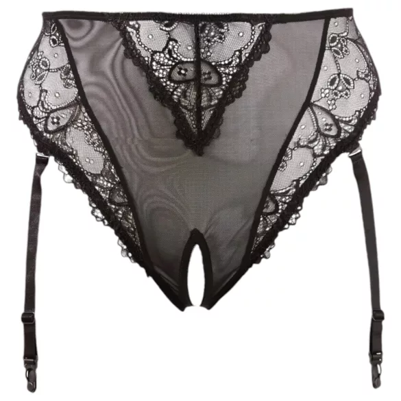 Cottelli Plus Size - calcinha rendada c/ cinta-liga (preta) - XXXXL
