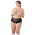 Cottelli Plus Size - calcinha aberta com renda e pérolas - preta - XL