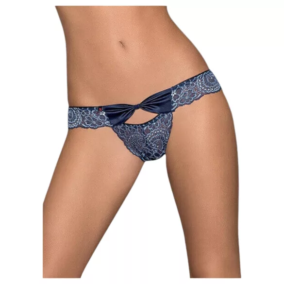 Obsessive Auroria - calcinha feminina rendada com laço - azul - L/XL