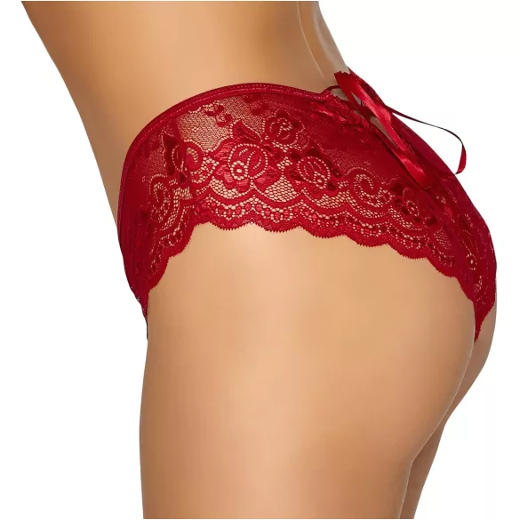 Cottelli - calcinha rendada aberta - vermelho - L