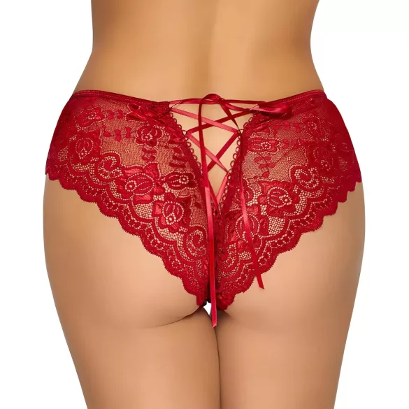 Cottelli - calcinha rendada aberta - vermelho - L