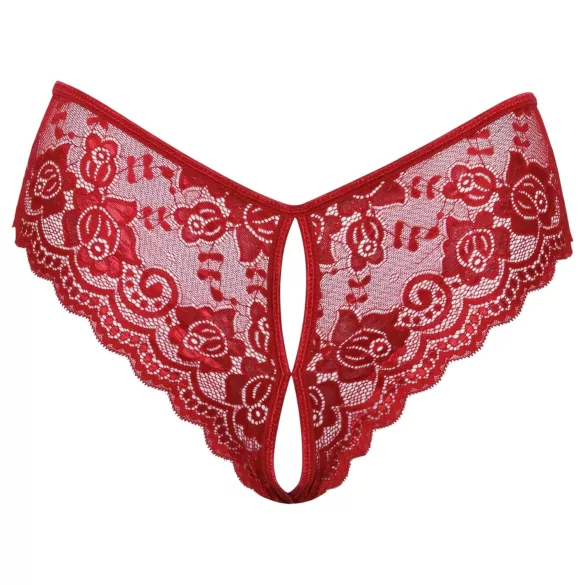 Cottelli - calcinha rendada aberta - vermelho - L