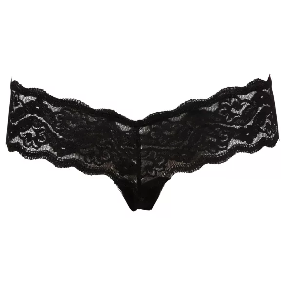 Cottelli - Tanga de renda com pérolas - preto - M