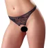 Cottelli - Tanga aberta com pérolas - renda preta - L