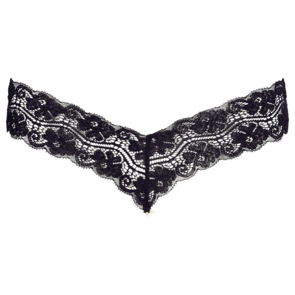Cottelli - tanga rendada dupla pérola - preto - L
