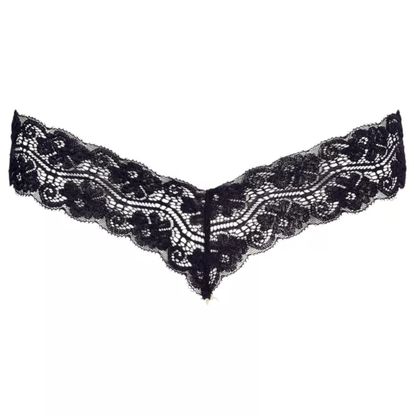 Cottelli - tanga rendada dupla pérola - preto - XL