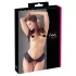 Cottelli - tanga aberta com pérolas e babados - preto - XL