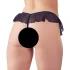 Cottelli - tanga aberta com pérolas e babados - preto - XL