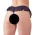 Cottelli - tanga aberta com pérolas e babados - preto - XL