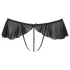 Cottelli - tanga aberta com pérolas e babados - preto - XL