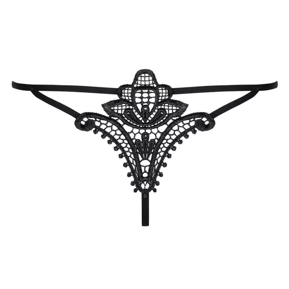 Obsessive Luiza - tanga feminina - renda preta - detalhe tulipa - L/XL