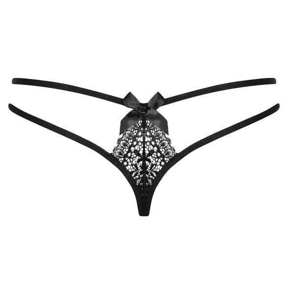 Obsessive Intensa - tanga de renda dupla alça - preto