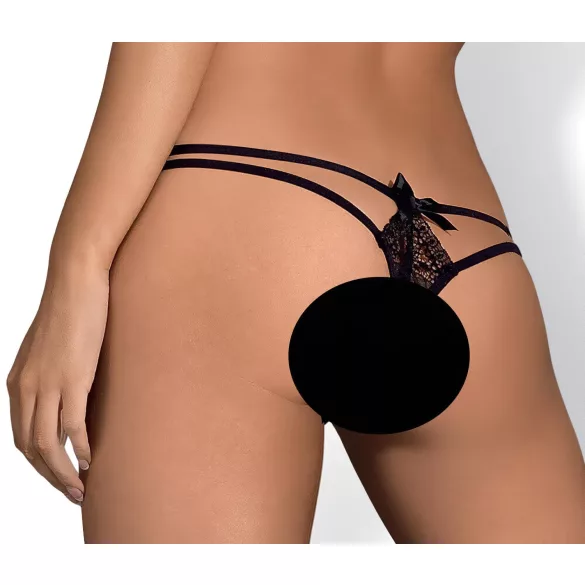 Obsessive Intensa - tanga de renda dupla alça - preto