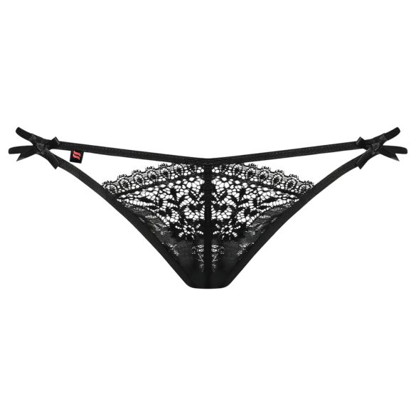 Obsessive Intensa - tanga de renda com alças duplas (preto) - L/XL