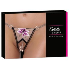Cottelli - luxo tanga bordada lily (preto-branco)