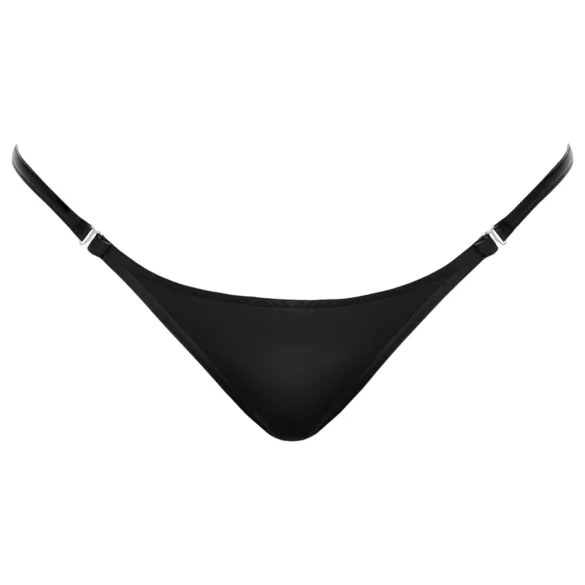 Noir - tanga feminina sexy - efeito brilhante - preto