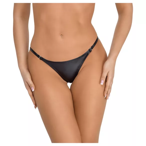 Noir - tanga feminina sexy - efeito brilhante - preto - L/XL