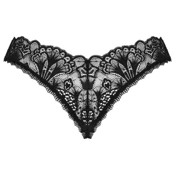 Obsessive - tanga aberta rendada - preto - M/L