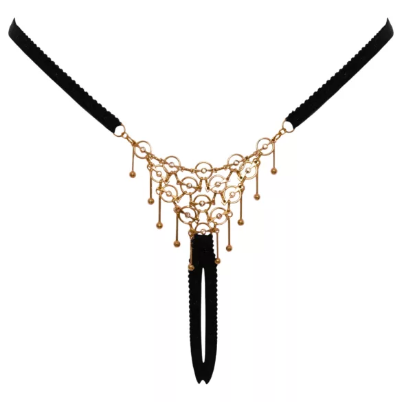 Cottelli - tanga fio dental aberta com detalhe - preto (S-L)