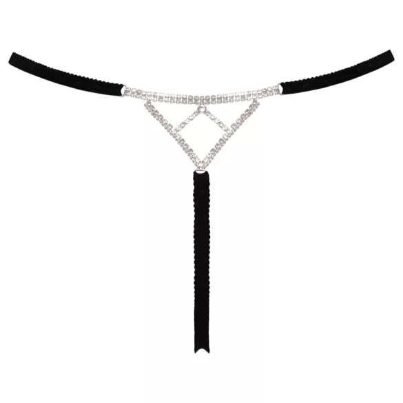 Cottelli - tanga aberta com detalhe prateado - preta (S-L)