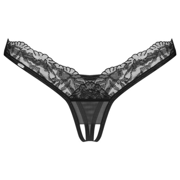 Obsessive - tanga rendado e transparente (preto)