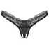 Obsessive - tanga transparente rendada - preto - L/XL