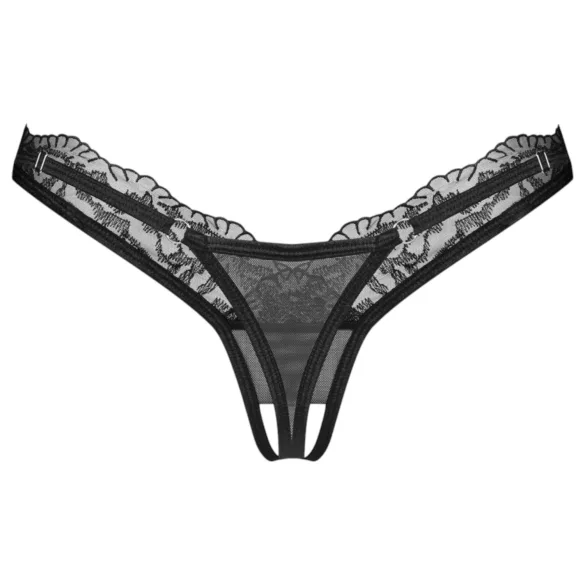 Obsessive - tanga transparente rendada - preto - L/XL