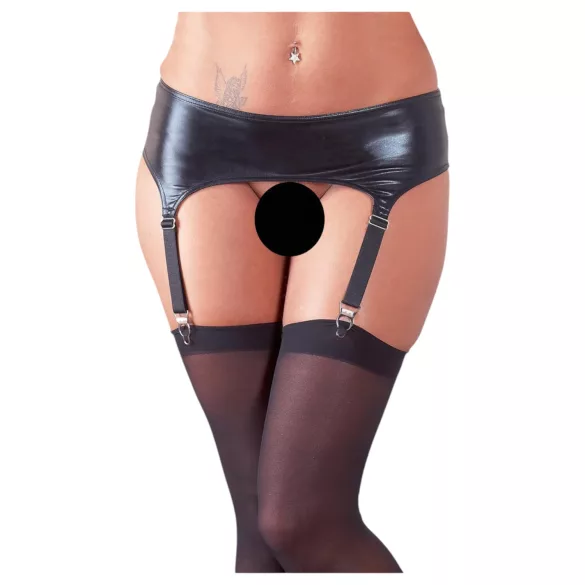NO:XQSE - Conjunto com cinta-liga efeito brilhante