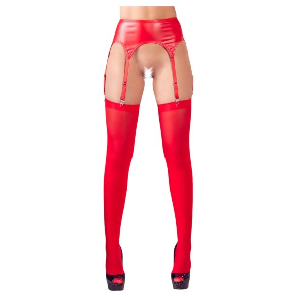 NO:XQSE - conjunto lingerie com ligas - brilho - vermelho - L/XL