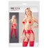 NO:XQSE - conjunto lingerie com ligas - brilho - vermelho - L/XL