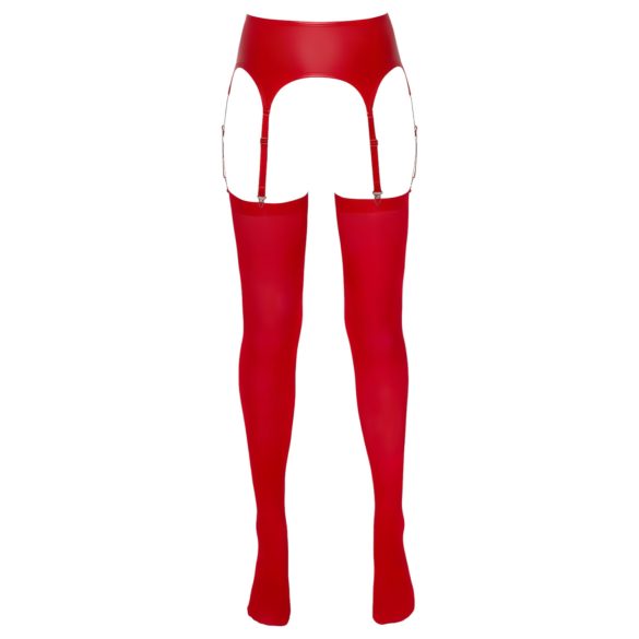 NO:XQSE - conjunto lingerie com ligas - brilho - vermelho - L/XL
