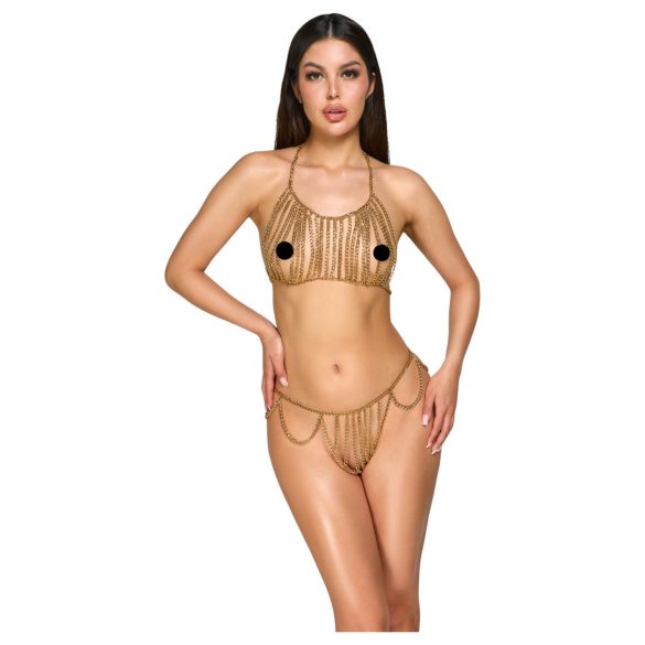 Cottelli - joia corporal com corrente - dourado