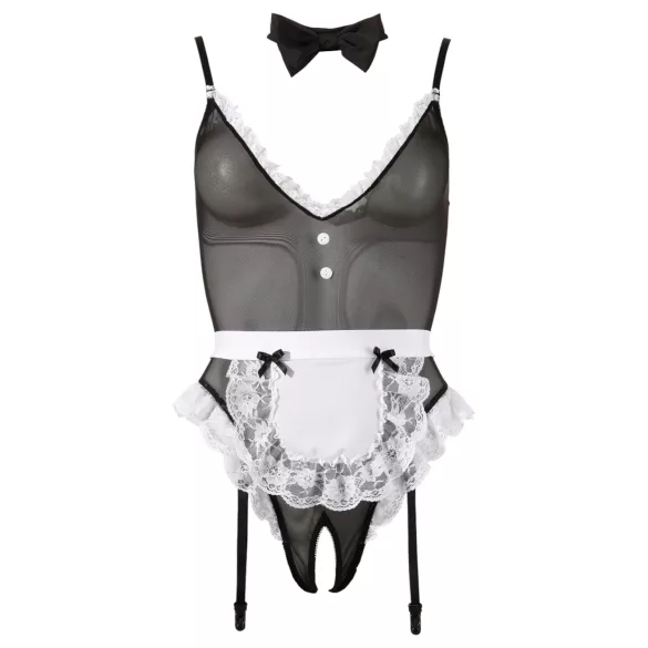 Cottelli - Body fantasia empregada sexy - renda preta - XL