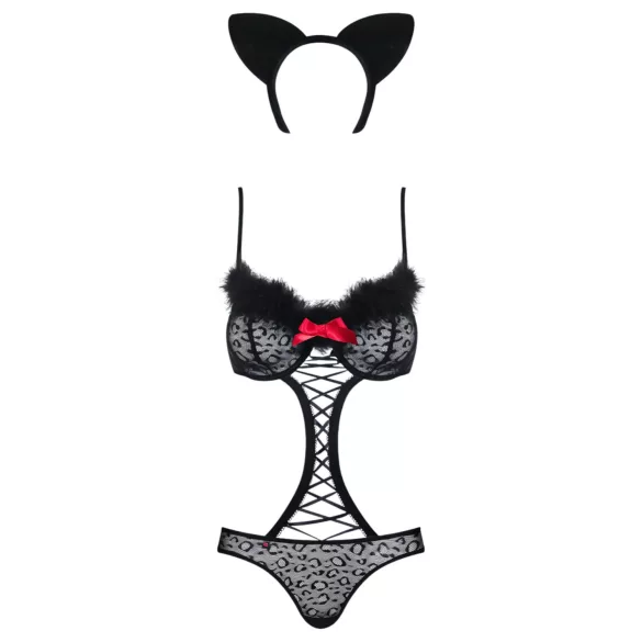 Obsessive Gepardina - fantasia de empregada sexy - conjunto preto