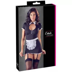   Cottelli - fantasia de empregada com cinta-liga - preto e branco