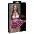 Cottelli - fantasia colegial xadrez - conjunto - rosa - M