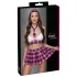 Cottelli - fantasia colegial xadrez - conjunto - rosa - M