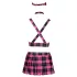 Cottelli - fantasia colegial xadrez - conjunto - rosa - M