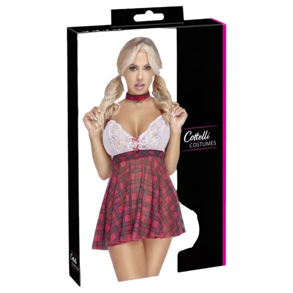 Cottelli - fantasia colegial sexy - vermelho e branco - L