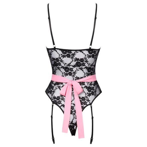 Cottelli - fantasia de empregada transparente - preto e rosa