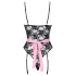 Cottelli - fantasia de empregada transparente - preto e rosa - M