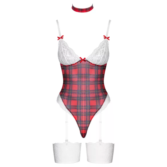 Cottelli - body lingerie xadrez - vermelho