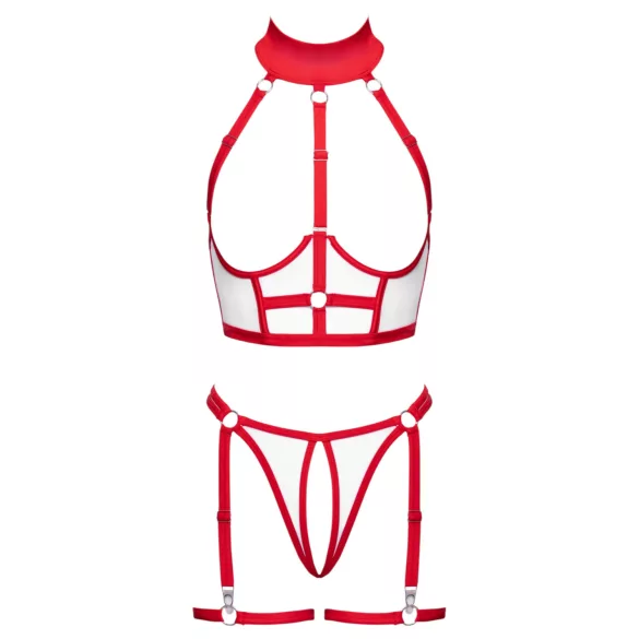 Cottelli - conjunto de fantasia de enfermeira aberta (branco-vermelho) - M