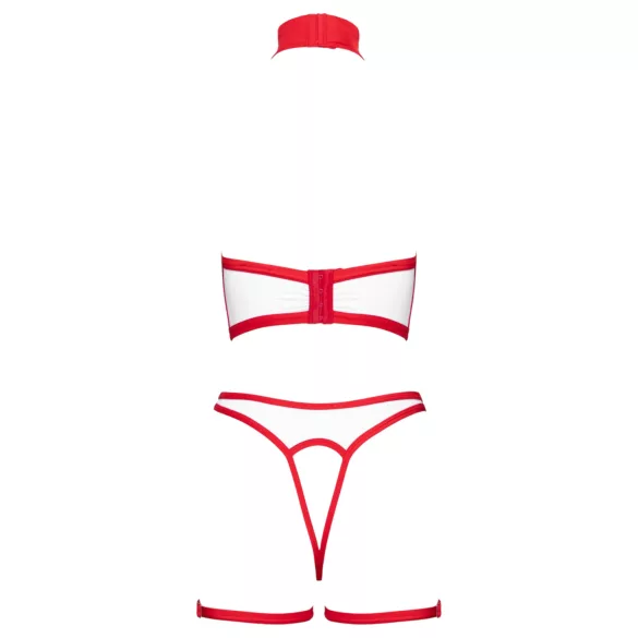 Cottelli - conjunto de fantasia de enfermeira aberta (branco-vermelho) - M