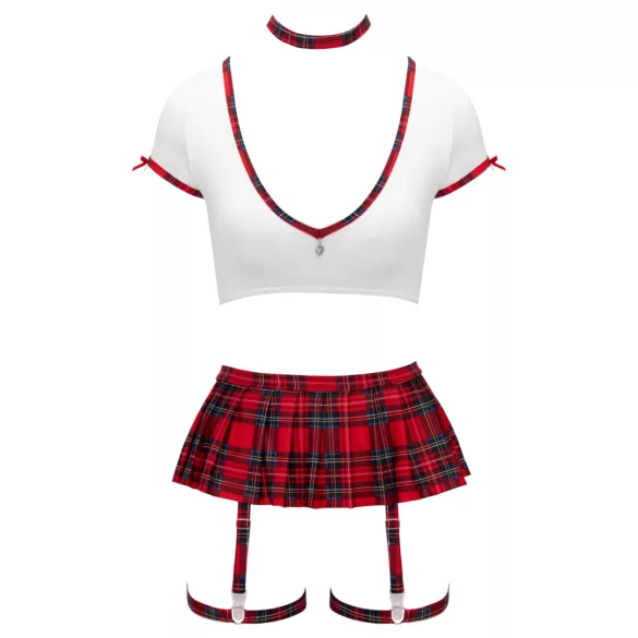 Cottelli - conjunto de fantasia de estudante (vermelho e branco) - M