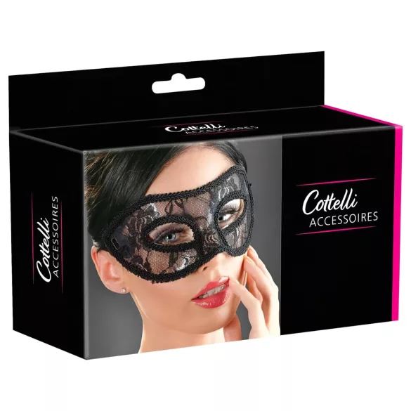Cottelli - máscara para olhos rendada pré-moldada - preta