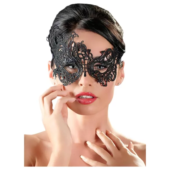 Cottelli - máscara bordada assimétrica - preto