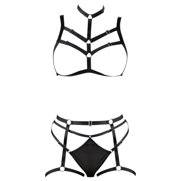 Cottelli - lingerie com tiras decorativas - preto - tamanho S-L