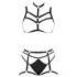 Cottelli - arnês corporal decorativo preto, conjunto de lingerie trio (S-L)
