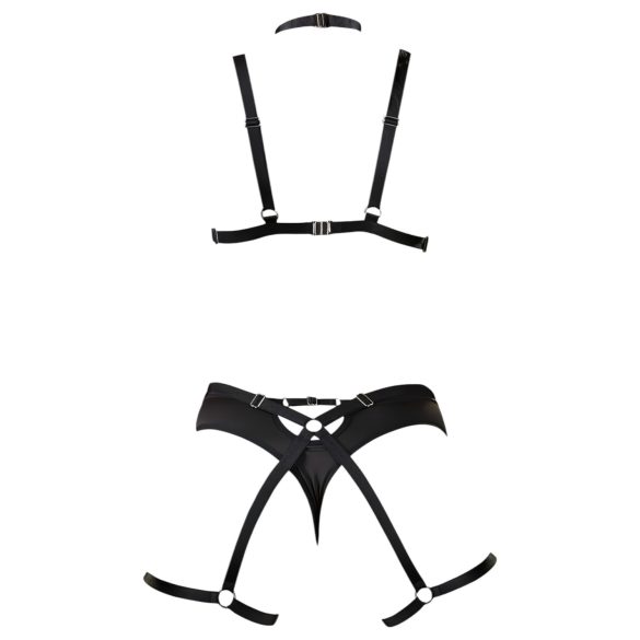 Cottelli - lingerie com tiras decorativas - preto - tamanho S-L